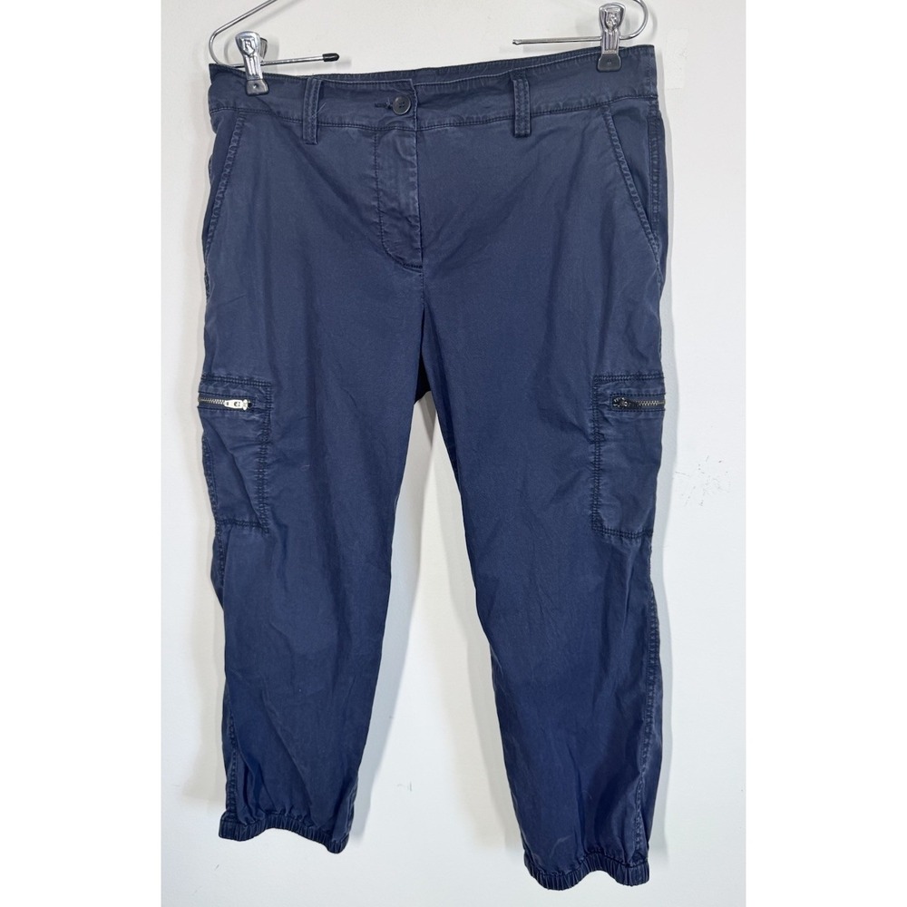 Eileen Fisher Navy Blue Capri Cargo Pants Women's S Stretch Outdoors Lagenlook